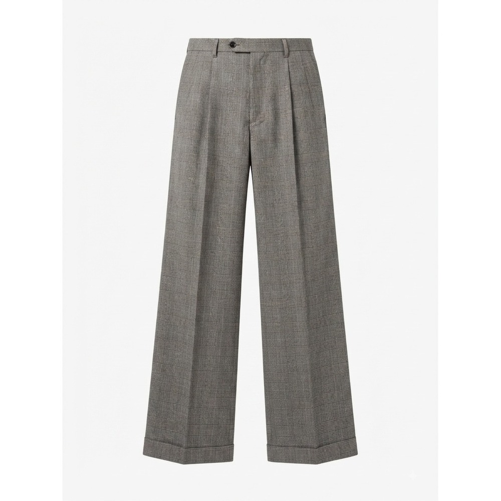 Jos. A. Bank Women Trousers Gray Glen Plaid Pleated Cuffed Good